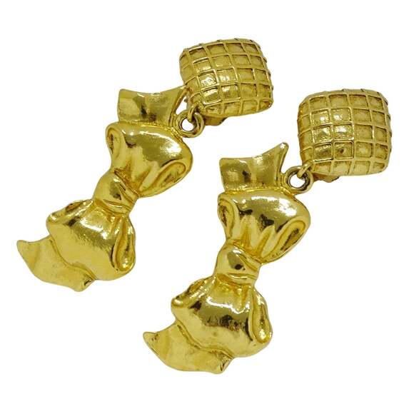CHANEL Authentic Vintage Gold Earrings - Picture 2 of 10